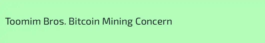 Toomim Bros. Bitcoin Mining Concern